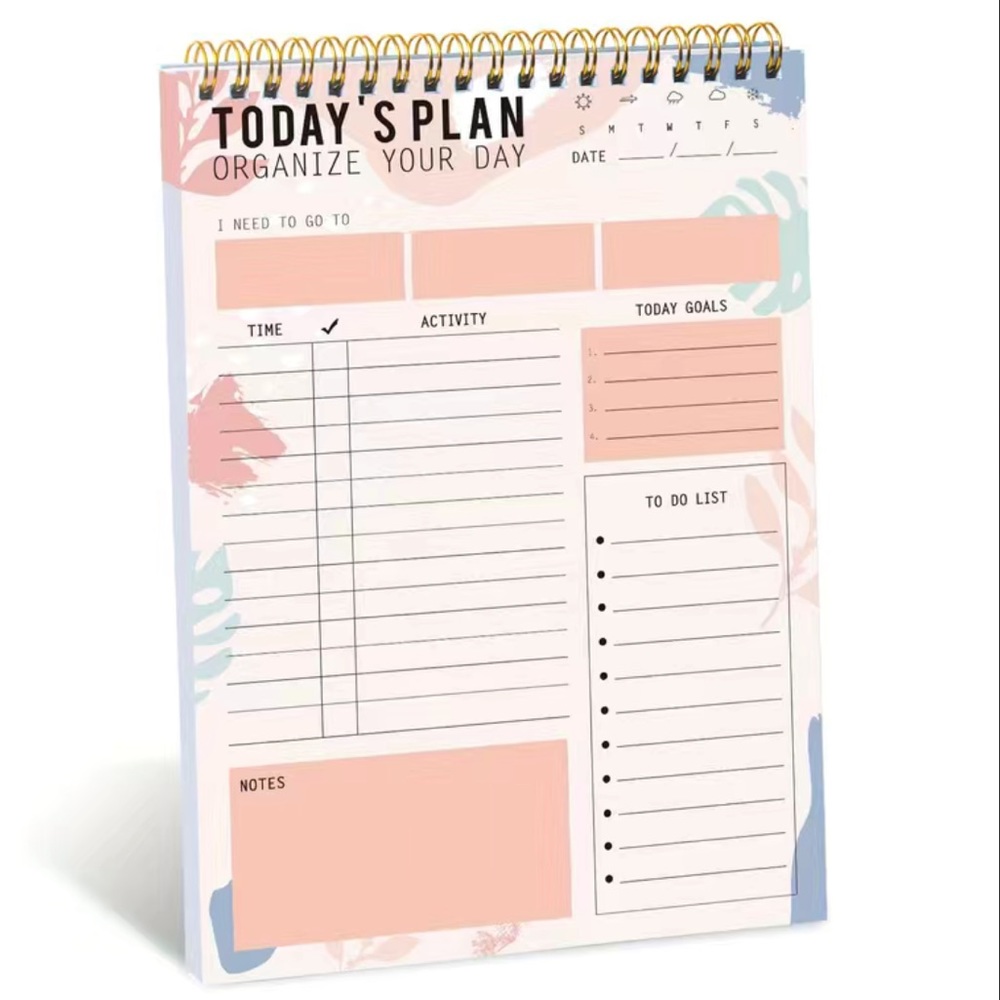 Daily to do list / Planner Notebook w/ clear overlay